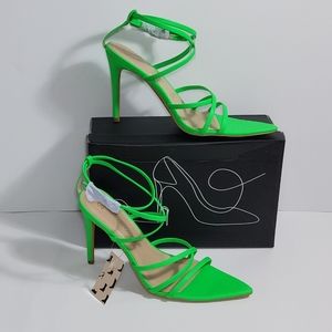 Women's Sexy Pointed Toe Stilettos Strappy Open Toe High Heeled Sandals